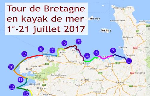 Projet Tour de Bretagne en kayak de mer – juillet 2017