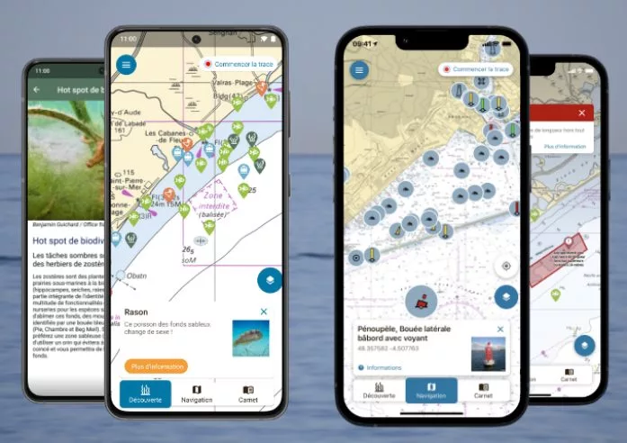 Nav&co : application gratuite avec cartes marines du Shom, balisage et environnement marin