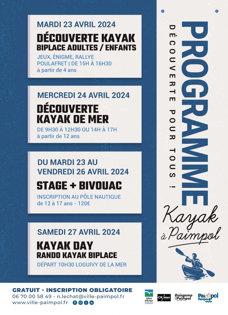 Kayak à Paimpol 2024 - Programme