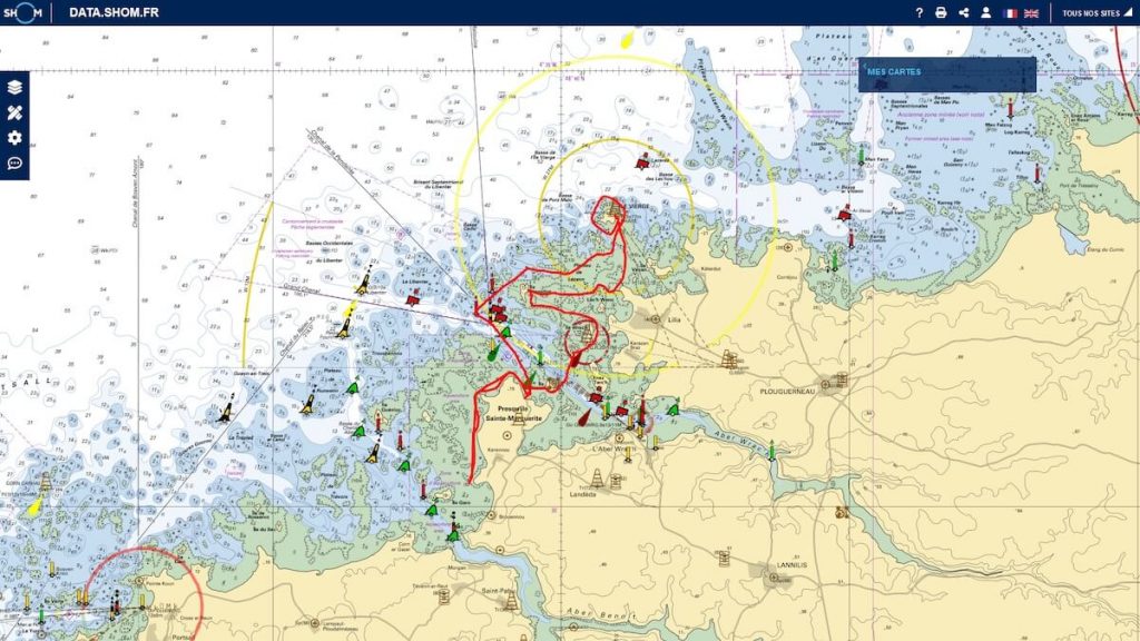 Le site Data Shom pour le kayak de mer